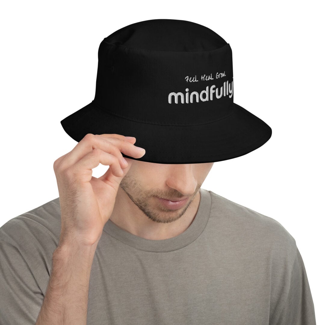 Feel * Heal * Grow - White Mindfully Logo Bucket Hat