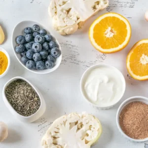 A variety of healthy breakfast ingredients