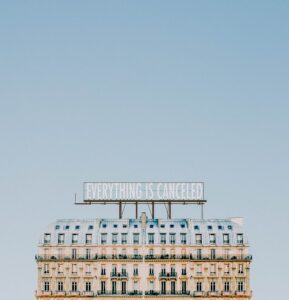 A building featuring a prominent sign that reads "Everything is Changed