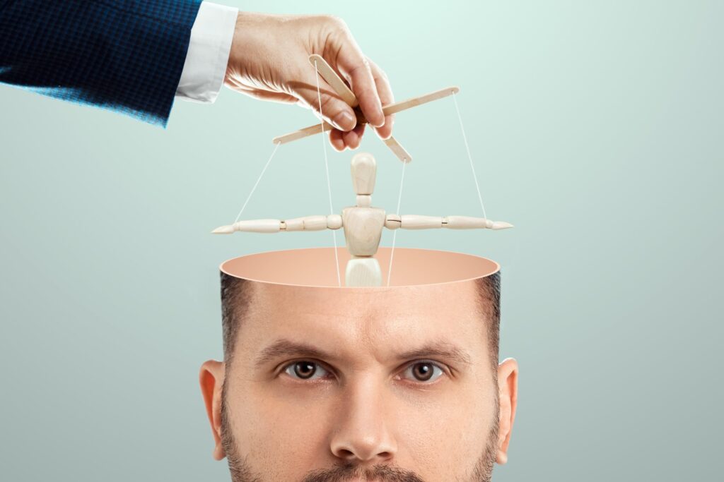 Person reflecting on self-awareness and behaviors to determine if they are manipulative
