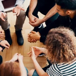 Group therapy session offering support for addiction recovery.
