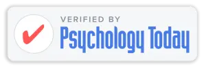 'Verified by Psychology Today' badge indicating professional accreditation.