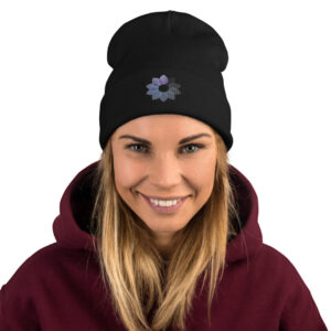 Mindfully Lotus Embroidered Beanie