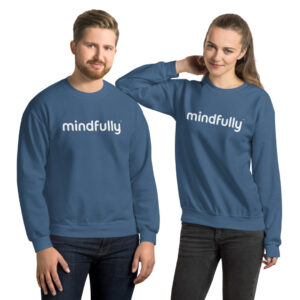 Mindfully White Logo Unisex Sweatshirt