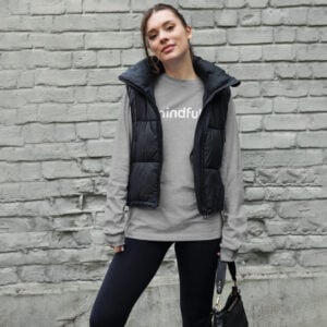 Mindfully White Logo Unisex Long Sleeve Tee