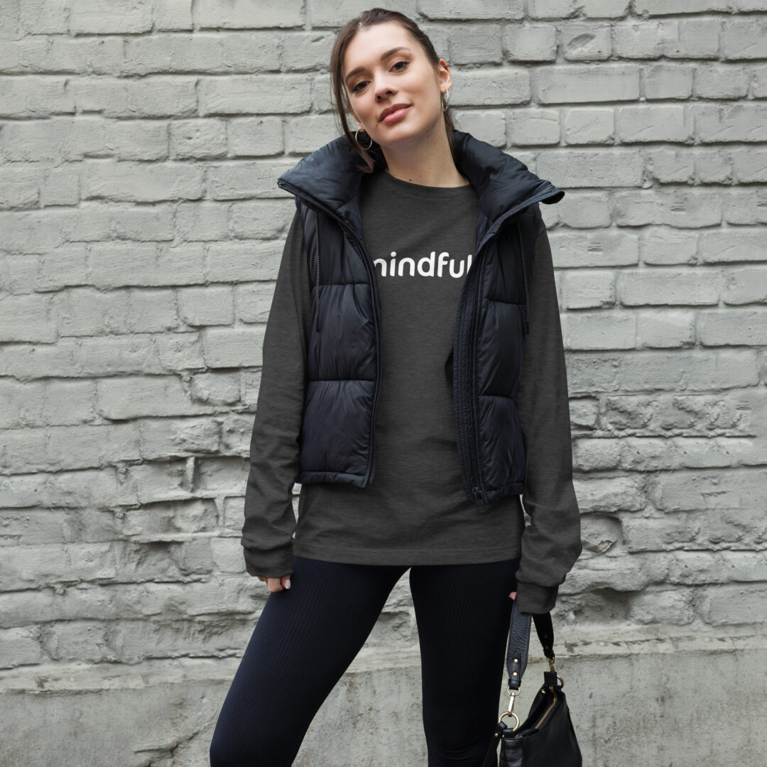 Mindfully White Logo Unisex Long Sleeve Tee - Image 6