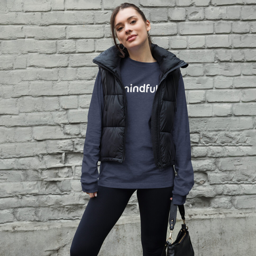 Mindfully White Logo Unisex Long Sleeve Tee - Image 8