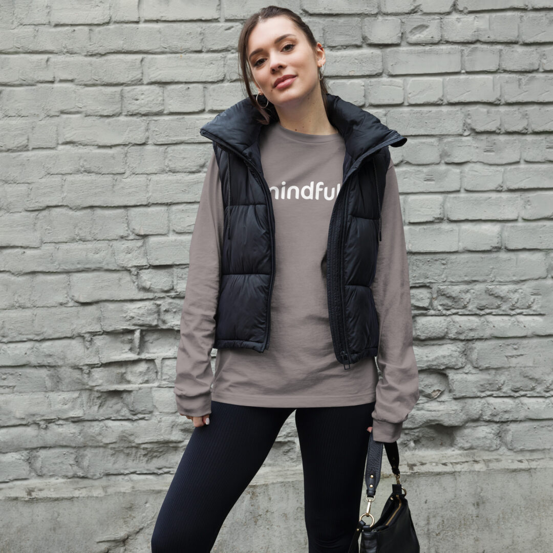 Mindfully White Logo Unisex Long Sleeve Tee - Image 10