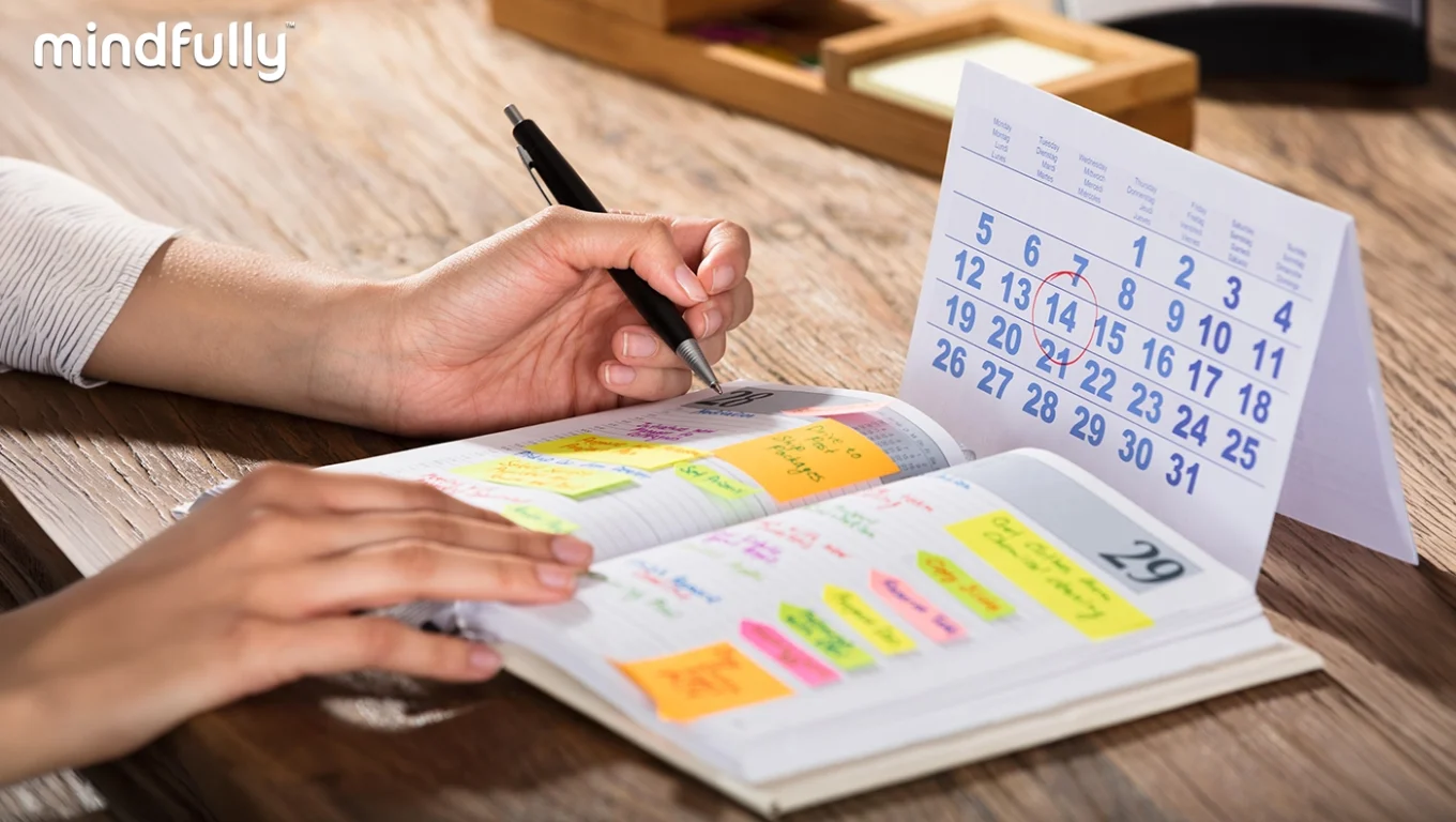 Person concentrating on tasks