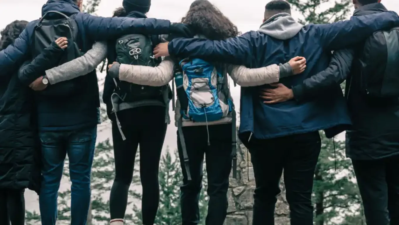 Person leaning on a friend