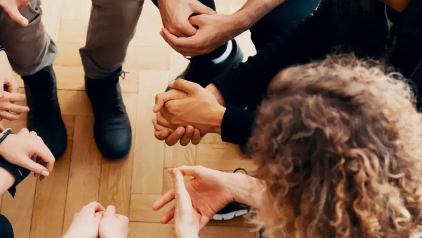 Group therapy session offering support for addiction recovery.